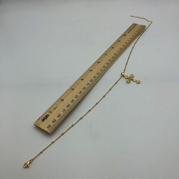 18K Gold Plated Ornate Cross Women's Necklace Hypoallergenic Waterproof - Picture 11 of 12